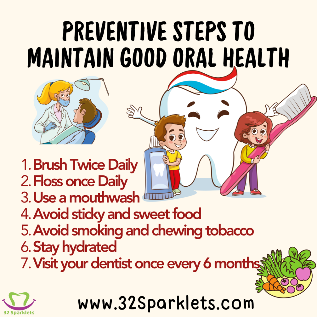 oral health, brush twice daily, floss once daily, mouthwash, floss, brush, toothbrush, toothpaste, water flosser, smoking, water, dentist, 6 months